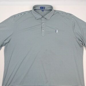 Stitch Golf Mens XXL Striped Polo Shirt Green Navy Blue 211SA0029 Short Sleeve